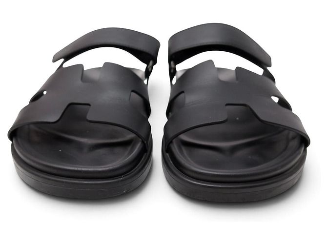 Hermès SCARPE HERMES CHYPRE VV222000ZH PELLE NERA 37 SANDALI MULES BLACK SHOES - vista 4
