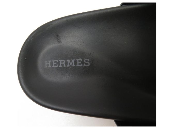 Hermès SCARPE HERMES CHYPRE VV222000ZH PELLE NERA 37 SANDALI MULES BLACK SHOES - vista 9