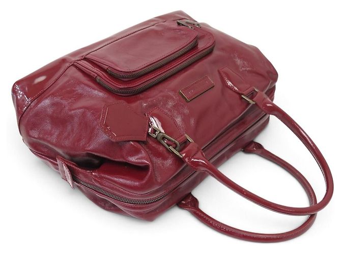 NUOVA BORSA LONGCHAMP LEGENDE 1746173548 IN PELLE LACCATA ROSSA - vista 5