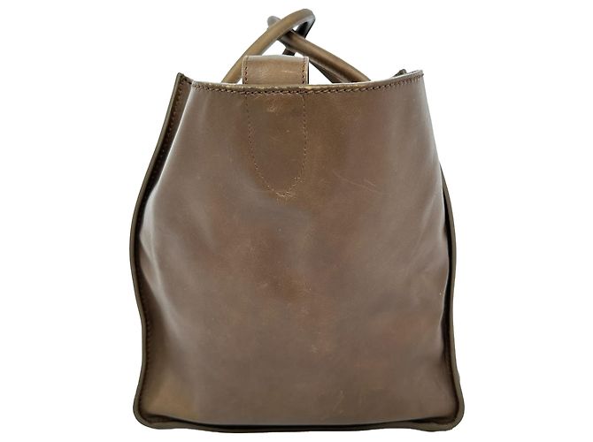 Céline Sac Cabas Celine Luggage Phantom en cuir marron - vue 10