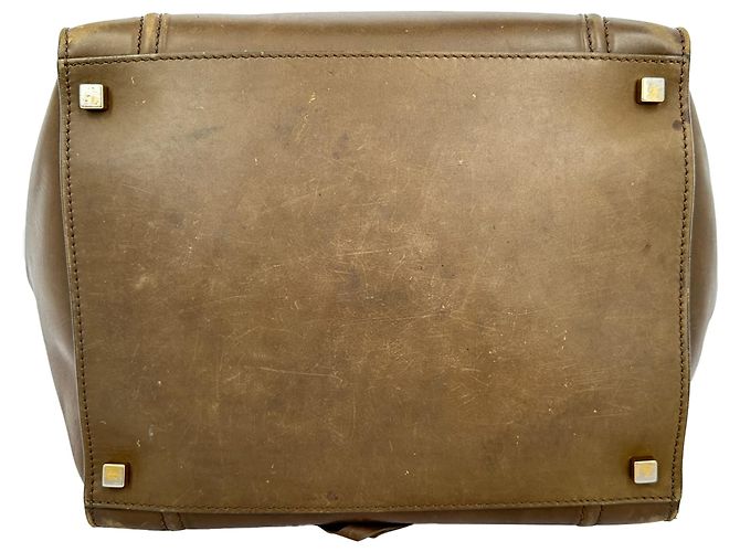 Céline Sac Cabas Celine Luggage Phantom en cuir marron - vue 11