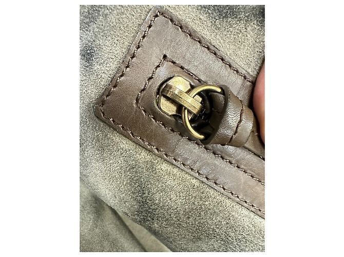Céline Sac Cabas Celine Luggage Phantom en cuir marron - vue 13