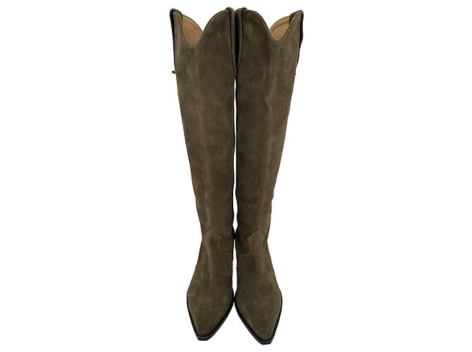 Isabel Marant Denvee Knee-High Boots in Brown Suede - view 3