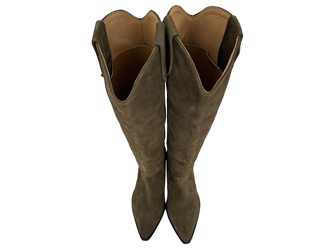 Isabel Marant Denvee Knee-High Boots in Brown Suede - view 4