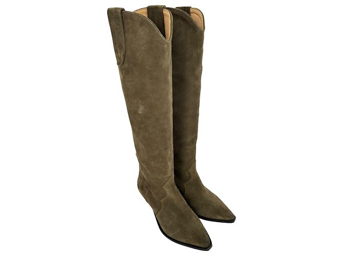 Isabel Marant Denvee Knee-High Boots in Brown Suede - view 5