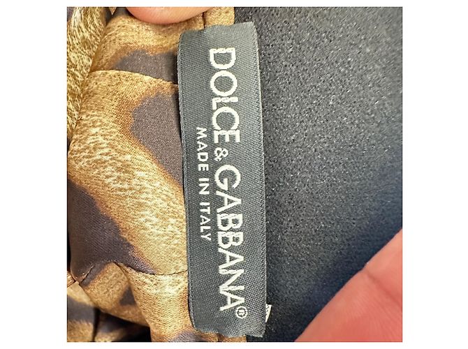 Gonna a tubino Dolce & Gabbana con stampa leopardata in seta multicolore - vista 7