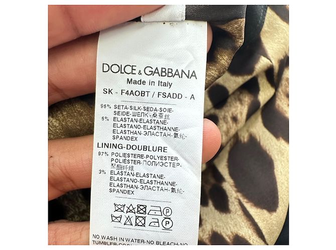 Gonna a tubino Dolce & Gabbana con stampa leopardata in seta multicolore - vista 9