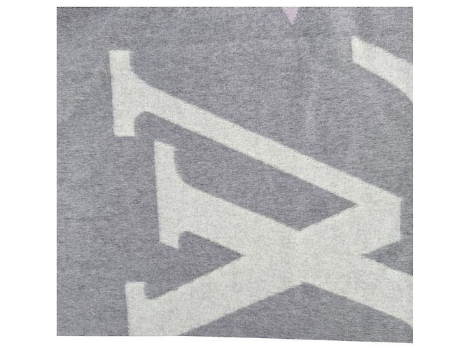 Bufanda Louis Vuitton Logo en lana gris - vista 3
