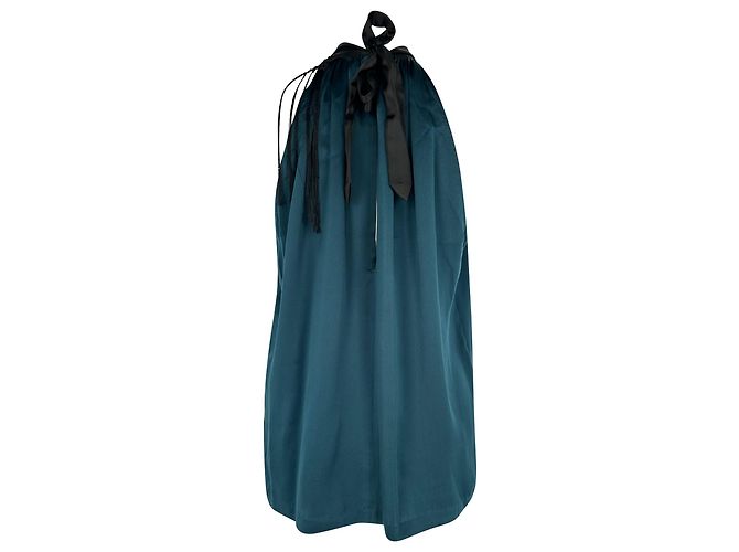 Top com gola halter Dries Van Noten em seda azul - vista 3