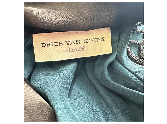 Top com gola halter Dries Van Noten em seda azul - vista 4