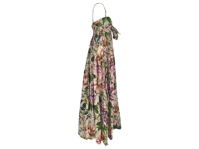 Dolce & Gabbana Abito maxi in popeline con stampa floreale Dolce and Gabbana in cotone multicolore - vista 2