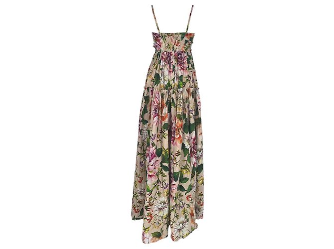Dolce & Gabbana Abito maxi in popeline con stampa floreale Dolce and Gabbana in cotone multicolore - vista 3