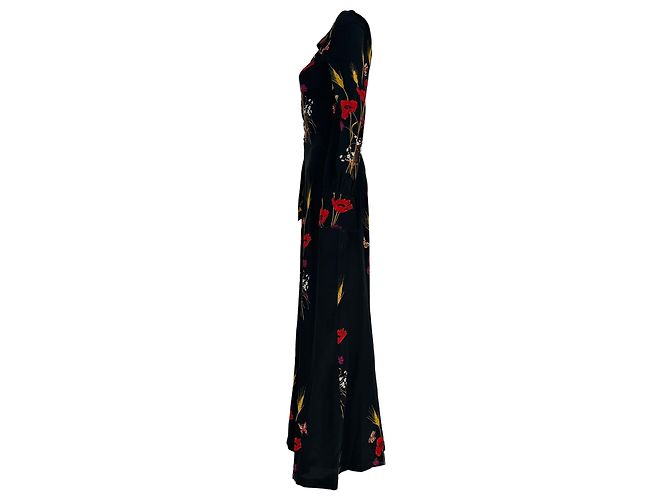 Valentino Garavani Mono Valentino con estampado floral en seda negra - vista 2