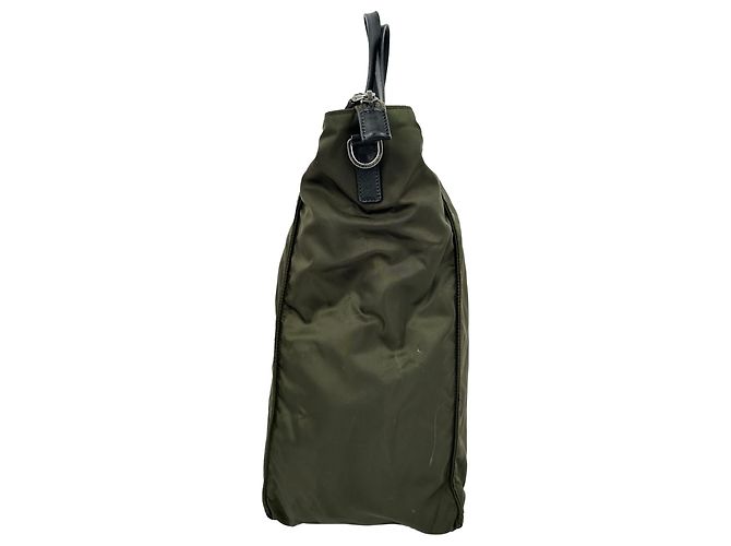 Borsa Tote Prada Militare Vela in Nylon e Pelle Saffiano in Nylon Olive Green - vista 2
