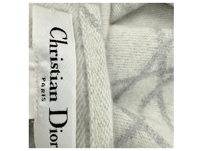 Poncho Dior D-Cannage em cashmere cinza - vista 3