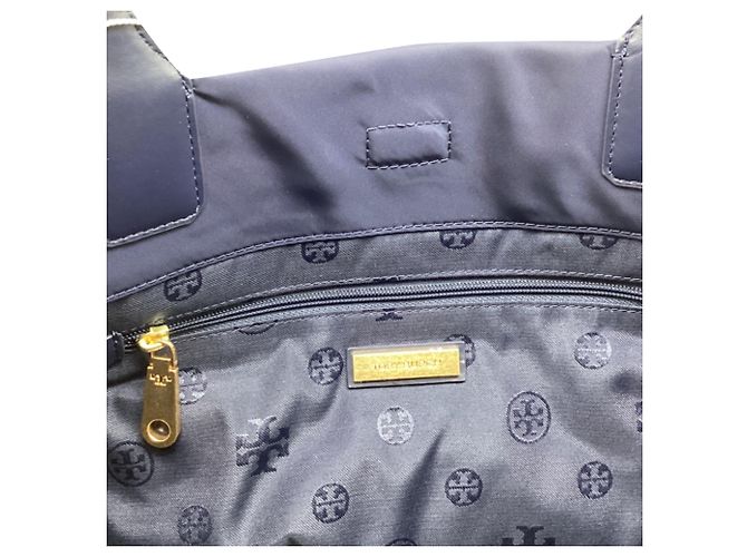 Borsa Tote Tory Burch Ella in poliestere blu navy - vista 11