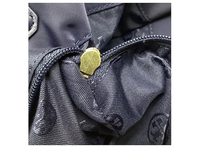 Borsa Tote Tory Burch Ella in poliestere blu navy - vista 7