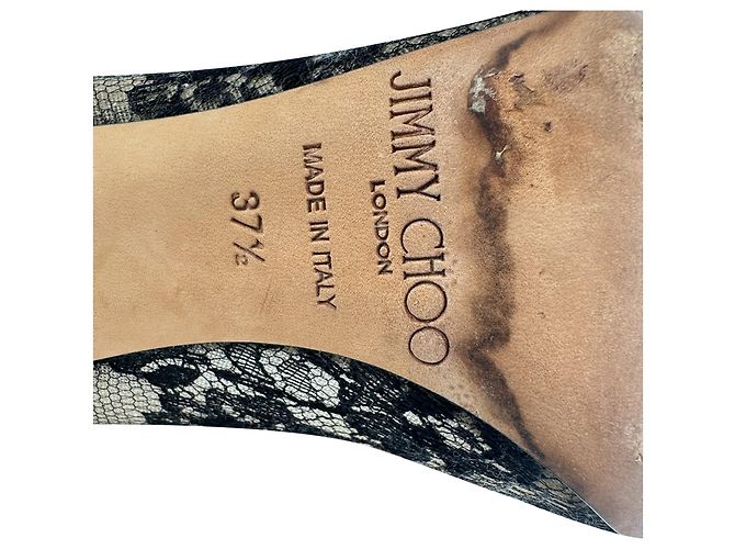 Décolleté Jimmy Choo Love 100 in pizzo di seta nera - vista 10