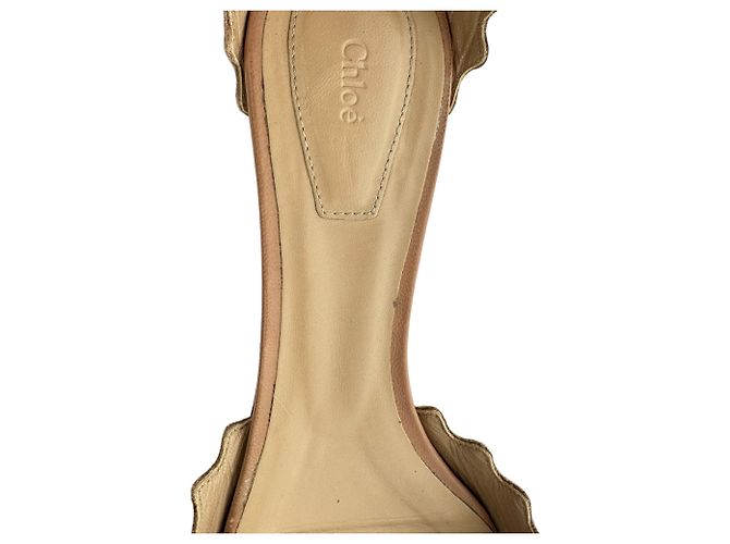 Chloé Lauren Ankle-Strap Ballet Flats in Tan Leather - view 12