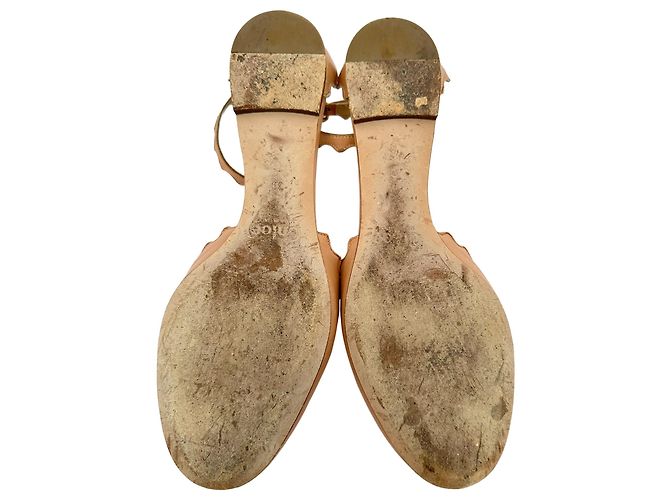 Chloé Lauren Ankle-Strap Ballet Flats in Tan Leather - view 8