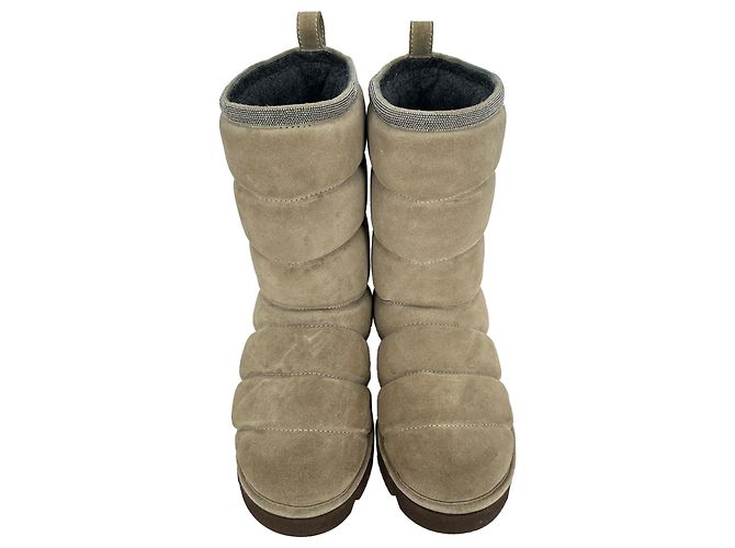 Brunello Cucinelli Puffy Boots aus braunem Wildleder - Ansicht 4