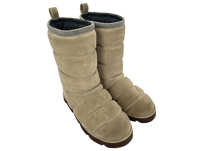 Brunello Cucinelli Puffy Boots aus braunem Wildleder - Ansicht 6