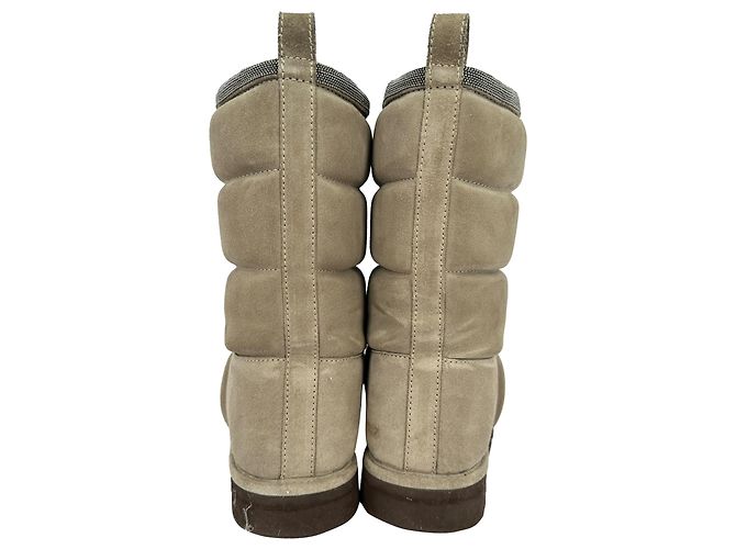 Brunello Cucinelli Puffy Boots aus braunem Wildleder - Ansicht 7