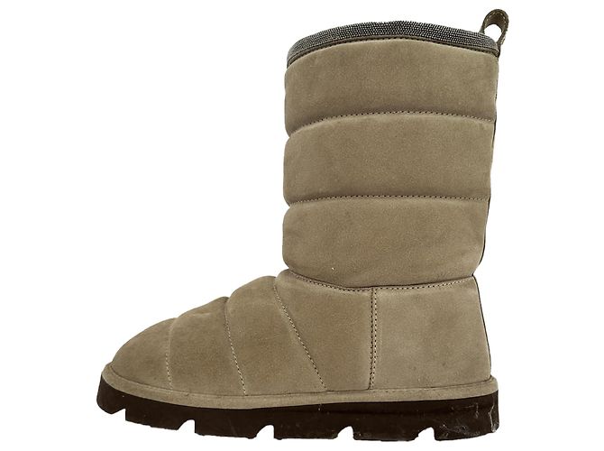 Brunello Cucinelli Puffy Boots aus braunem Wildleder - Ansicht 8