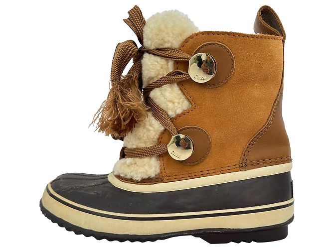 Chloé x SOREL Schneestiefel aus multicolorigem Wildleder - Ansicht 9