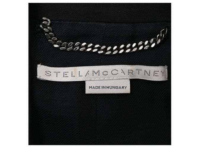 Stella Mc Cartney Chaleco cruzado con cinturón Stella McCartney en lana negra - vista 5