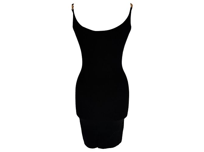 Vestido mini justo Versace em viscose preta - vista 10