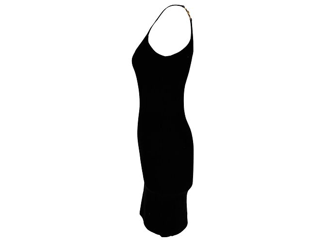 Vestido mini justo Versace em viscose preta - vista 11