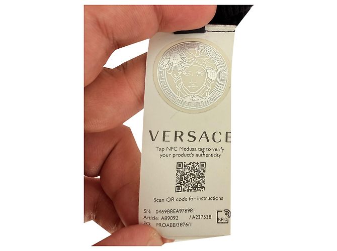 Vestido mini justo Versace em viscose preta - vista 6