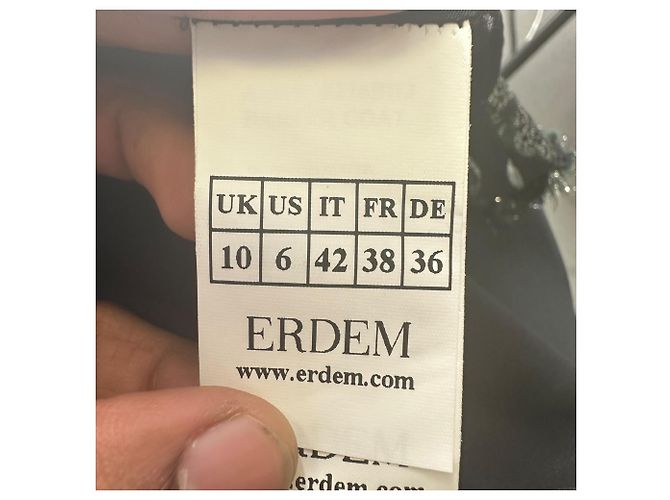 Erdem Baxter Maxikleid, zweireihig, aus metallischem Jacquard aus schwarzem Polyester - Ansicht 11