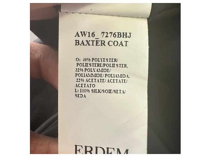 Erdem Baxter Maxikleid, zweireihig, aus metallischem Jacquard aus schwarzem Polyester - Ansicht 12