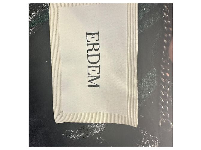 Erdem Baxter Maxikleid, zweireihig, aus metallischem Jacquard aus schwarzem Polyester - Ansicht 4