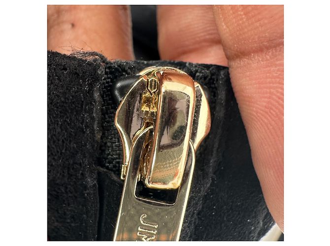 Stivali alti stringati Jimmy Choo Desiree 100 in camoscio nero - vista 12