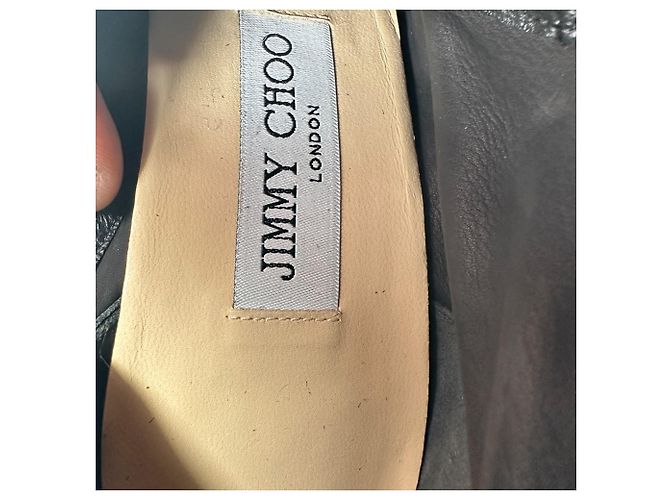 Stivali alti stringati Jimmy Choo Desiree 100 in camoscio nero - vista 15