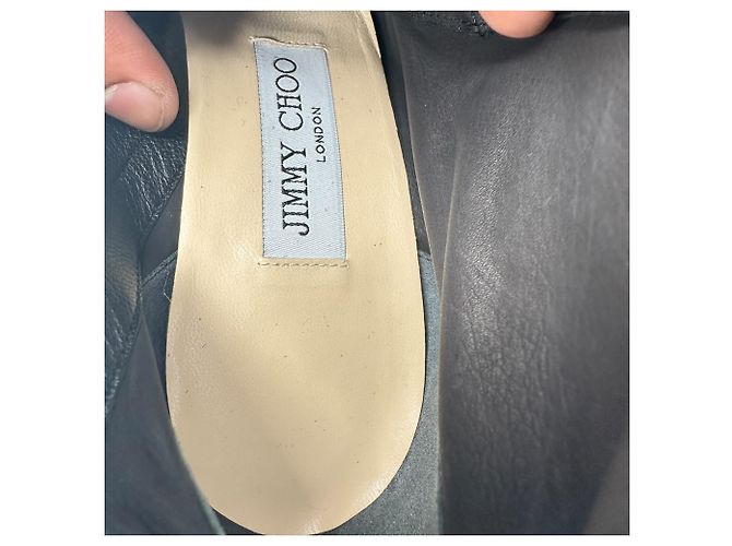 Stivali alti stringati Jimmy Choo Desiree 100 in camoscio nero - vista 16