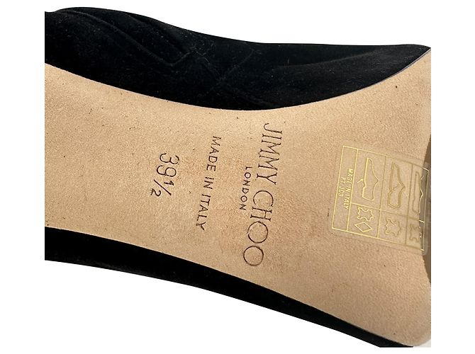 Stivali alti stringati Jimmy Choo Desiree 100 in camoscio nero - vista 7