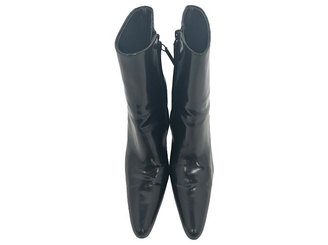 Stivaletti Balenciaga in pelle nera con punta a punta e zip - vista 4