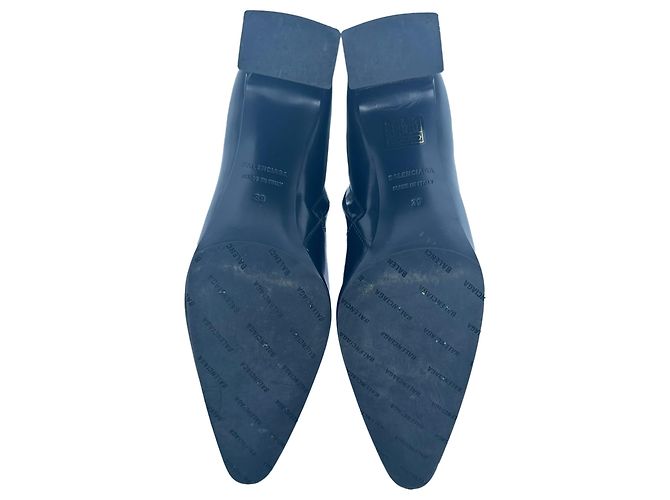 Stivaletti Balenciaga in pelle nera con punta a punta e zip - vista 9