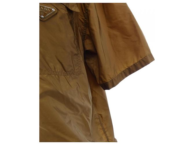 Camicia a maniche corte Prada in Re-Nylon con logo Triangle - vista 6