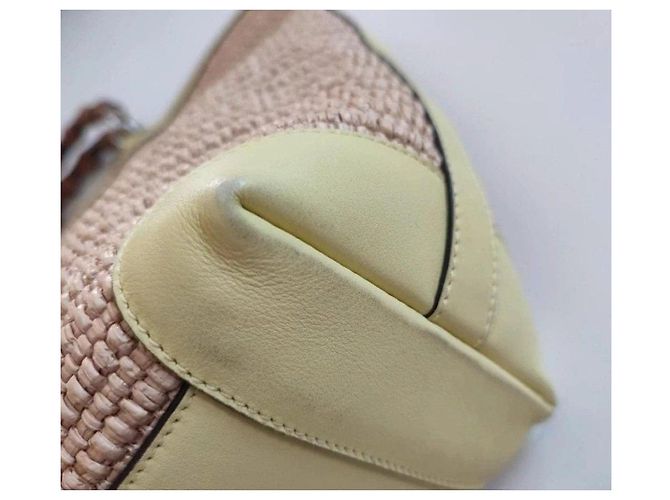 Borsa tote Gucci in paglia e pelle - vista 10