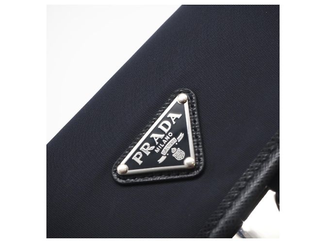 Bolsa de ombro porta-celular em couro Saffiano Prada - vista 10