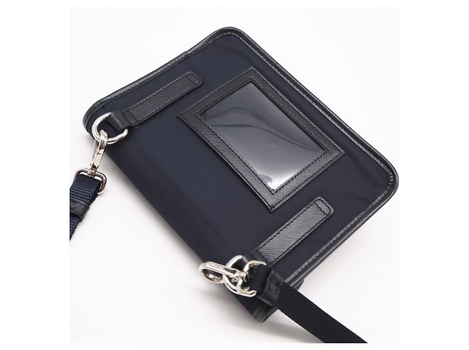 Bolsa de ombro porta-celular em couro Saffiano Prada - vista 2