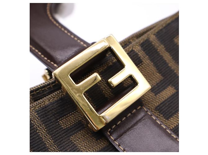 Fendi Zucca Tote Bag braun Leder und Canvas - Ansicht 12