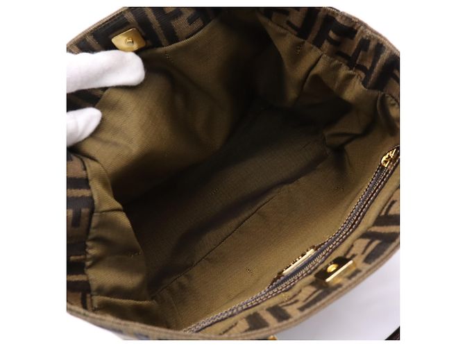 Fendi Zucca Tote Bag braun Leder und Canvas - Ansicht 13