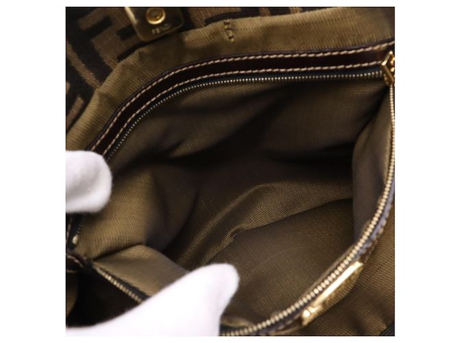 Fendi Zucca Tote Bag braun Leder und Canvas - Ansicht 14