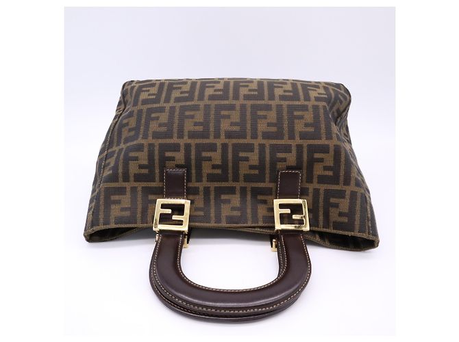 Fendi Zucca Tote Bag braun Leder und Canvas - Ansicht 6